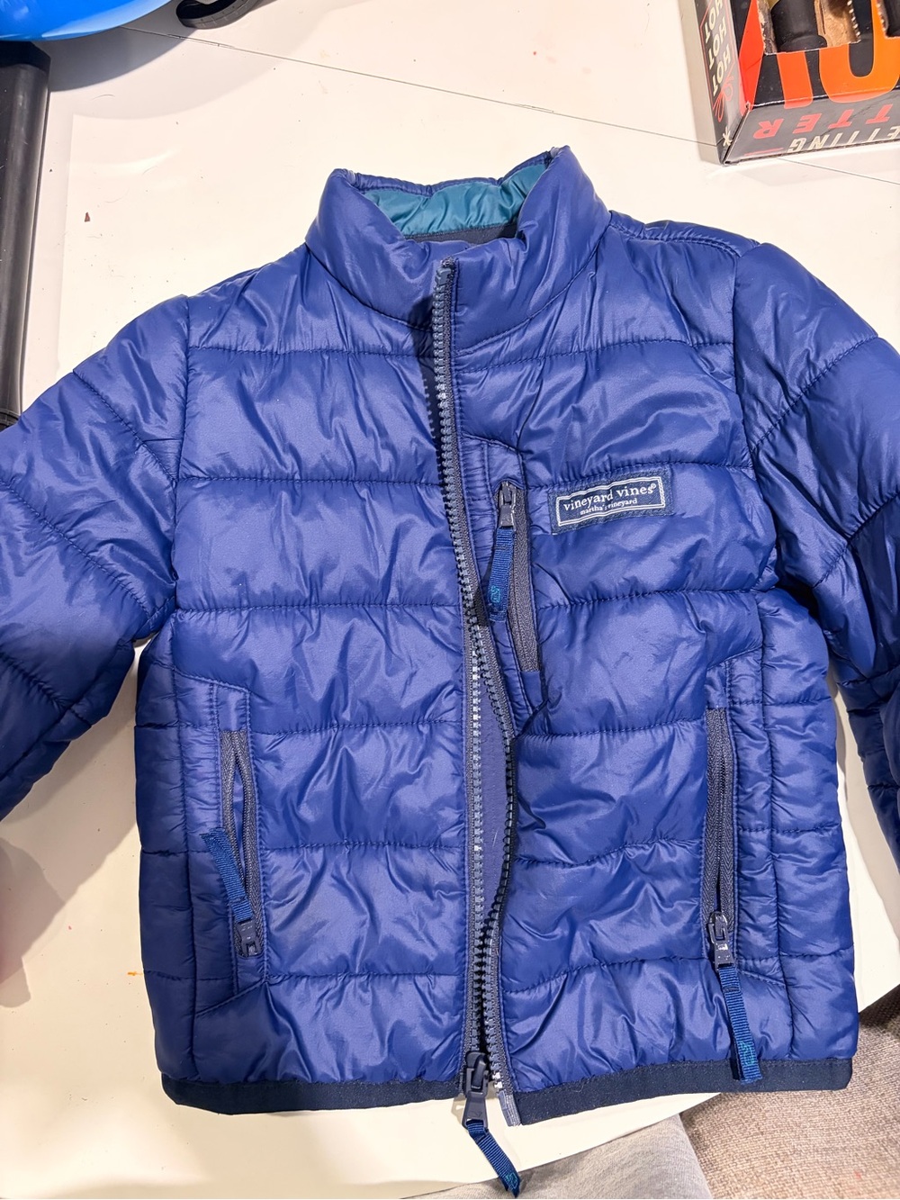Vineyard Vines Kids Royal Blue Quilted Puffer Jacket